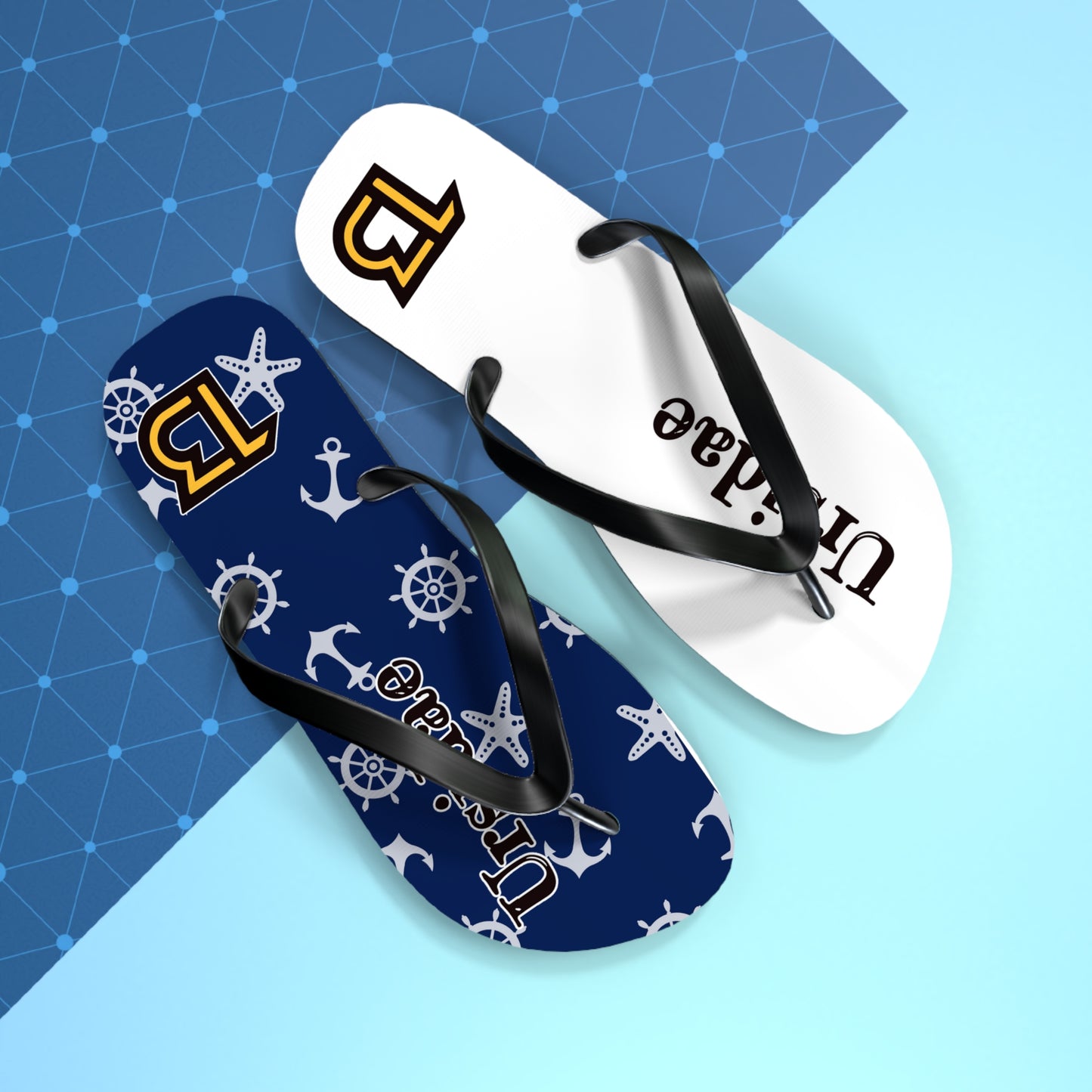 W/BLU Bear Flip Flops