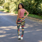 U3 Women's Paint Strip Spandex Leggings